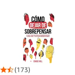 Portada del libro "Cómo dejar de sobrepensar", con ilustraciones de cabezas y el título principal.