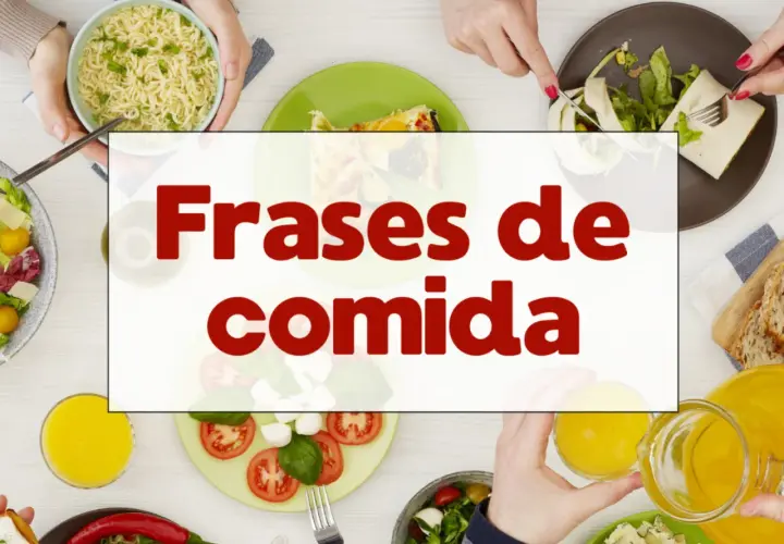 Unos refranes españoles graciosos sobre la comida, con platos variados y bebidas.