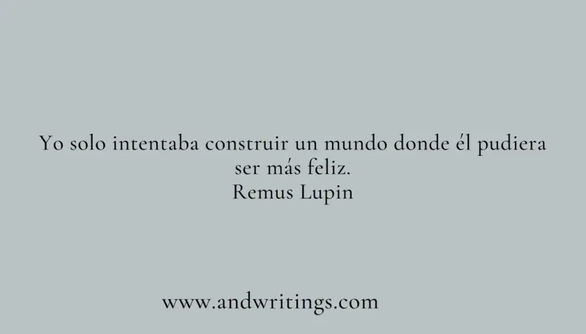 Yo solo intentaba construir un mundo donde él pudiera ser más feliz." - una de las frases de Harry Potter, dicha por Remus Lupin.
