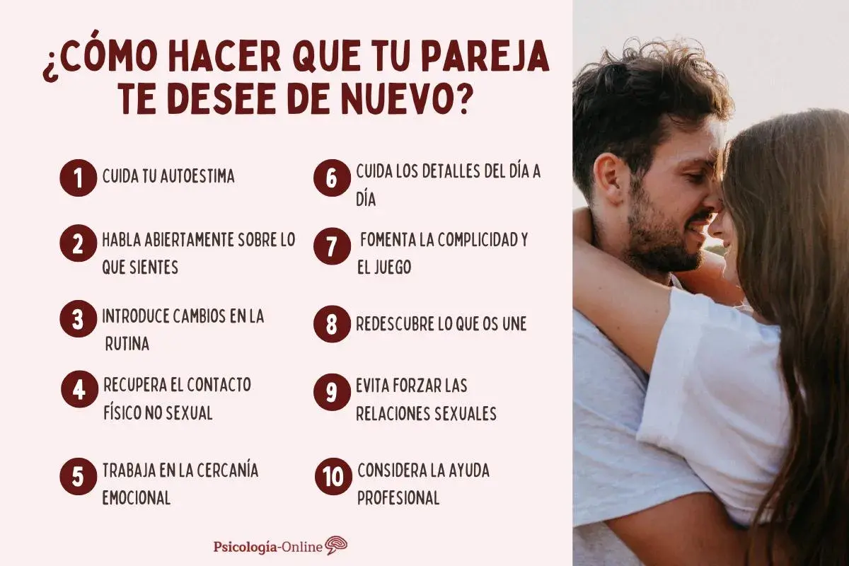Pareja abrazada, con consejos para reavivar el deseo. Si tu pareja no te desea, explora la comunicación y la intimidad.